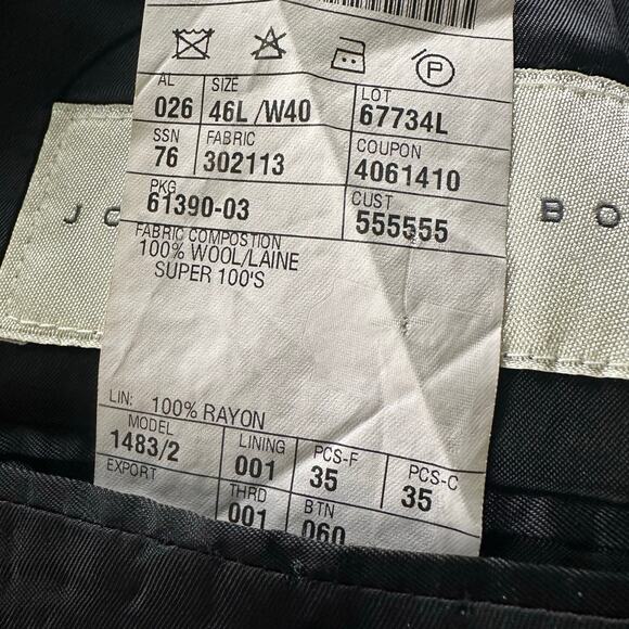 Joseph Abboud Men 46L Double Breasted Blazer Sport Coat BLazer Super 100s - Picture 12 of 12